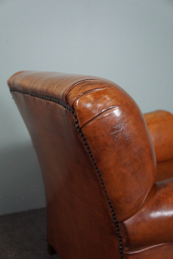 Image 1 of Newly upholstered sheep leather armchair