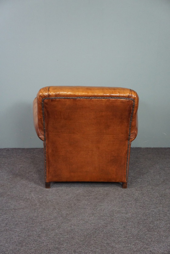 Image 1 of Newly upholstered sheep leather armchair