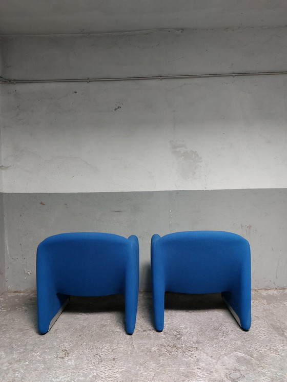 Image 1 of 2 X Blue Artifort Ben Armchairs