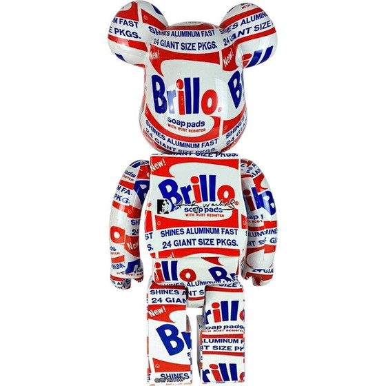 Image 1 of Vintage Bearbrick by Andy Warhol Brillo for Medicom