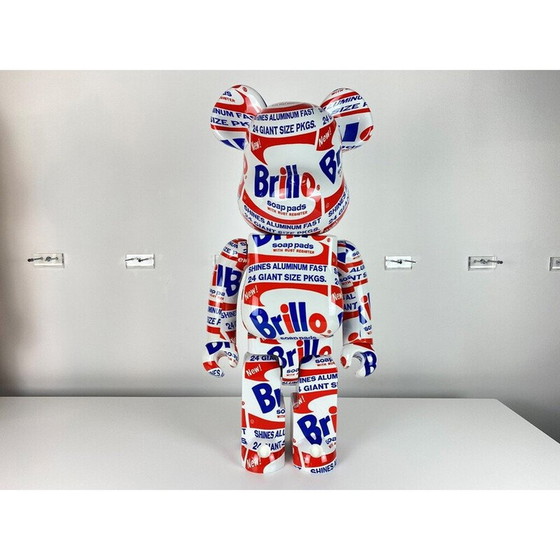 Image 1 of Vintage Bearbrick by Andy Warhol Brillo for Medicom