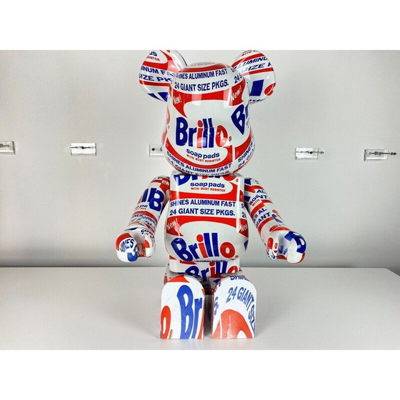 Image 1 of Vintage Bearbrick by Andy Warhol Brillo for Medicom