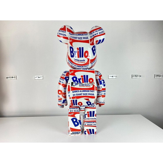 Image 1 of Vintage Bearbrick by Andy Warhol Brillo for Medicom