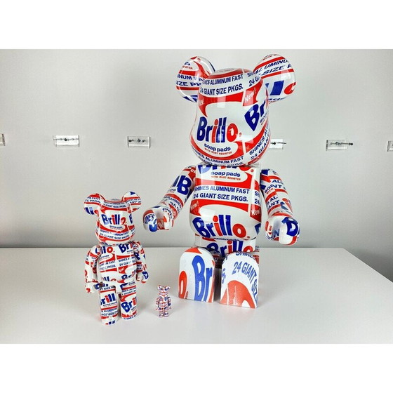 Image 1 of Vintage Bearbrick by Andy Warhol Brillo for Medicom