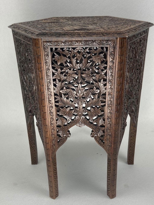 19Th Century Burmese Hand Carved Side, 1890S