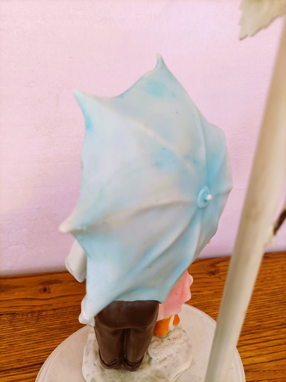 Image 1 of Lámpara de mesa con tulipán y figura infantil