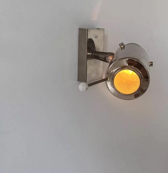 Image 1 of Lampada da parete vintage Zodiac di Jacques Biny, metallo cromato, Francia 1960