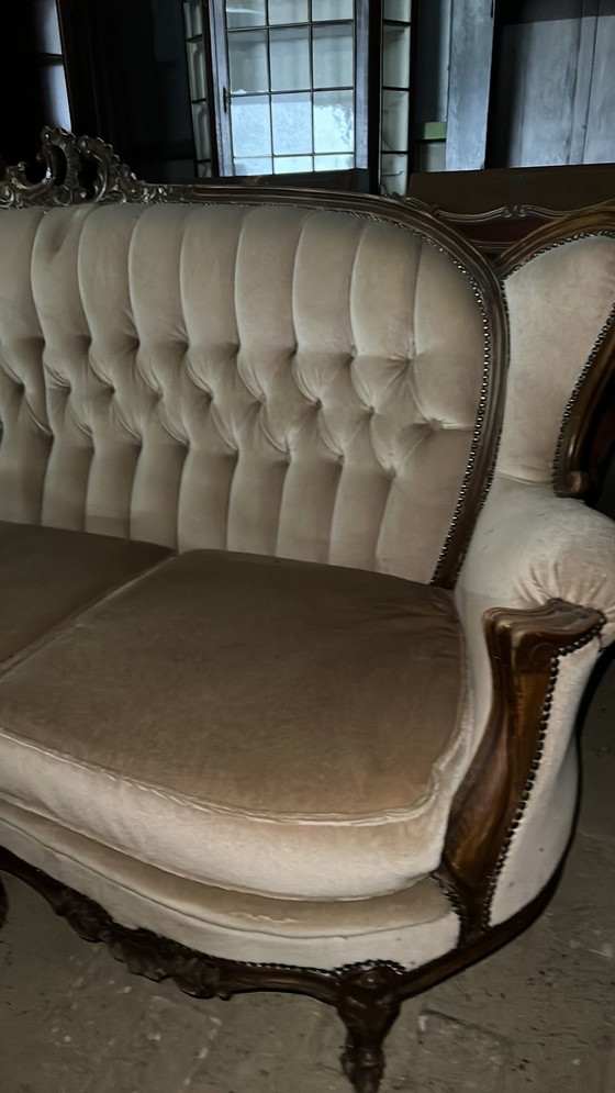 Image 1 of Antique Sofa With Armchairs