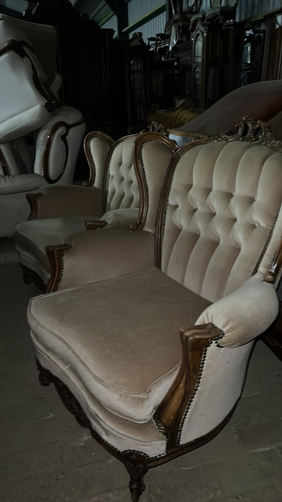 Image 1 of Antique Sofa With Armchairs