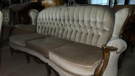 Antique Sofa With Armchairs