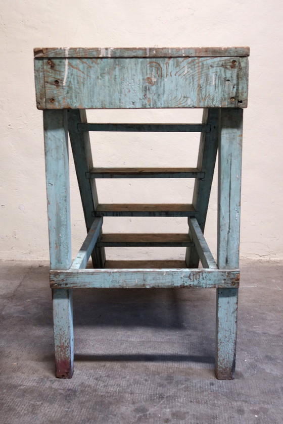 Image 1 of Scala a pioli vintage in larice, Francia anni '50