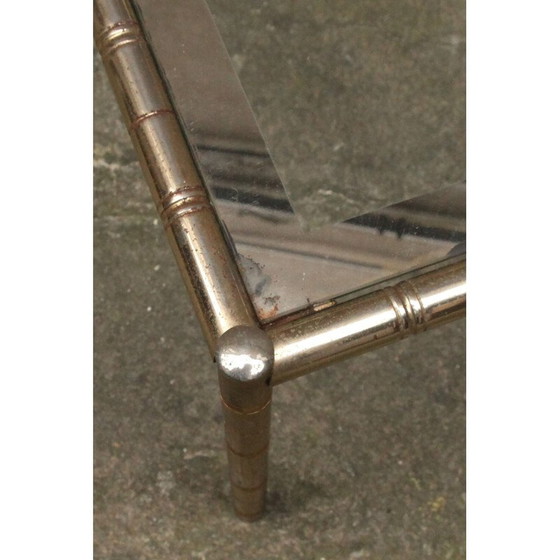 Image 1 of Vintage metal and glass nesting coffee tables