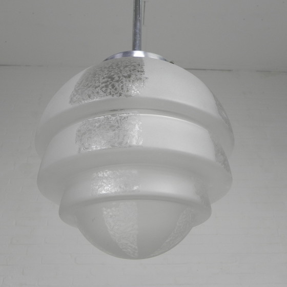 Image 1 of Art Deco pendant lamp with stepped glass ball, 1930s