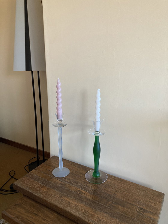 Image 1 of 2x Orrefors Celeste candlesticks