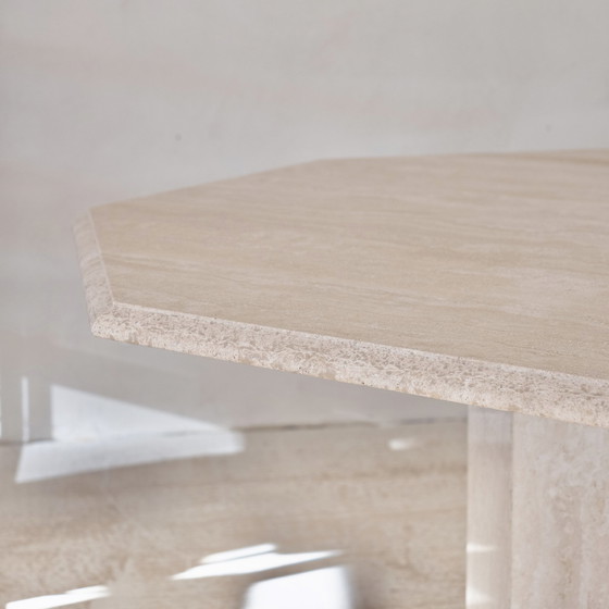 Image 1 of Mesa octogonal de travertino