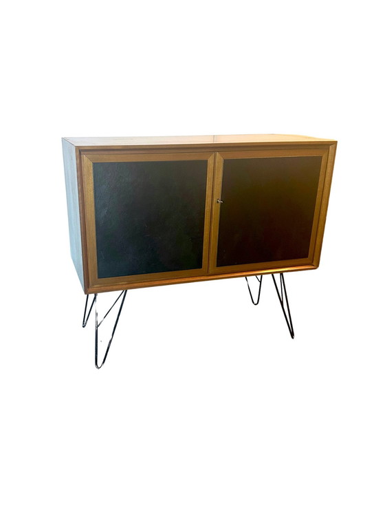 Image 1 of Midcentury Leather Cabinet 1960