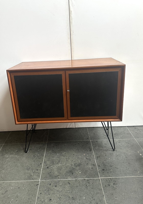 Image 1 of Midcentury Leather Cabinet 1960