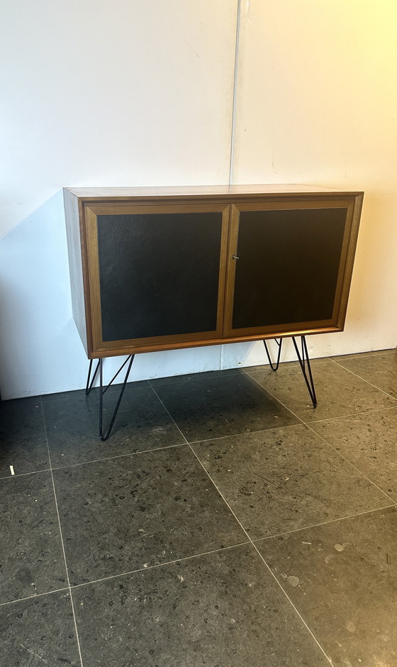 Image 1 of Midcentury Leather Cabinet 1960