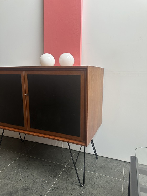 Image 1 of Midcentury Leather Cabinet 1960