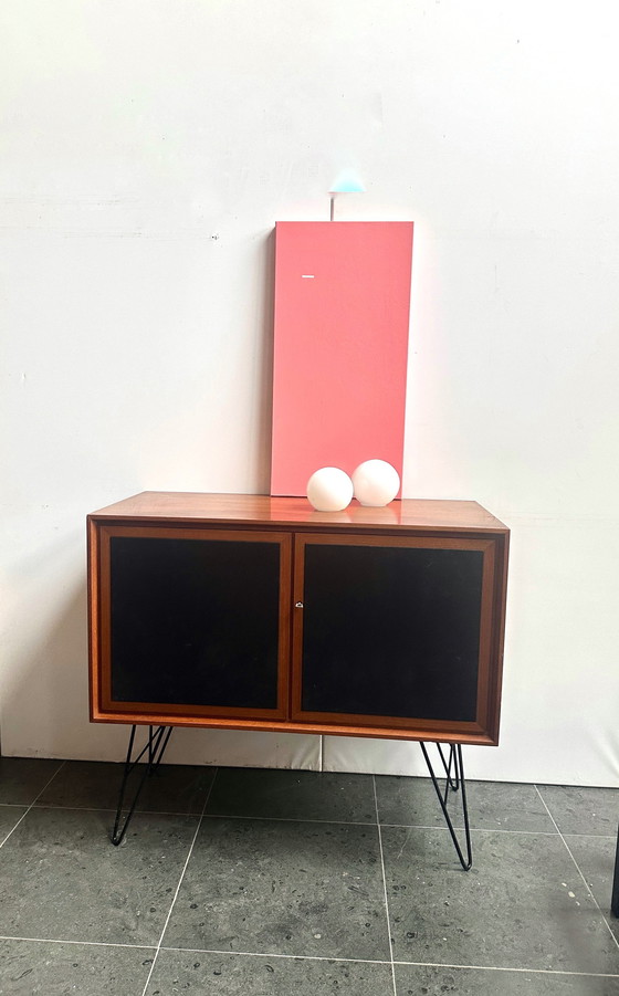 Image 1 of Midcentury Leather Cabinet 1960