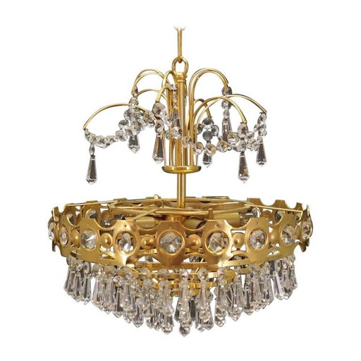 Brass Chandelier, Danish Design, 1970S, Production: Denmark