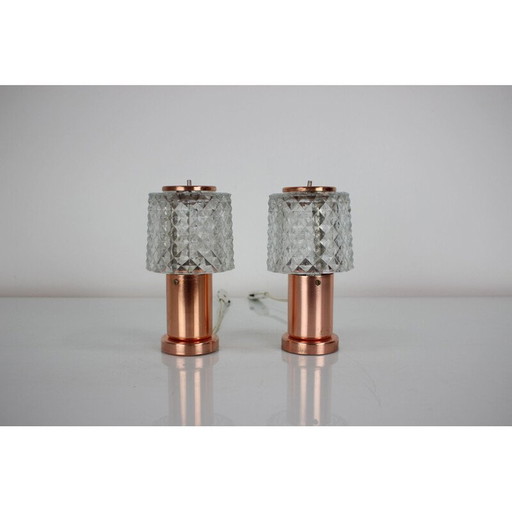 Pair of vintage copper lamps by Kamenický Šenov, Czechoslovakia 1970