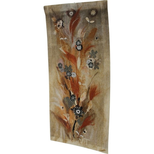 Vintage wool tapestry Art Protis ,Czechoslovakia 1970s