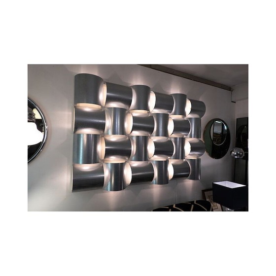 Image 1 of Vintage modular aluminium wall lamp panel, Belgium