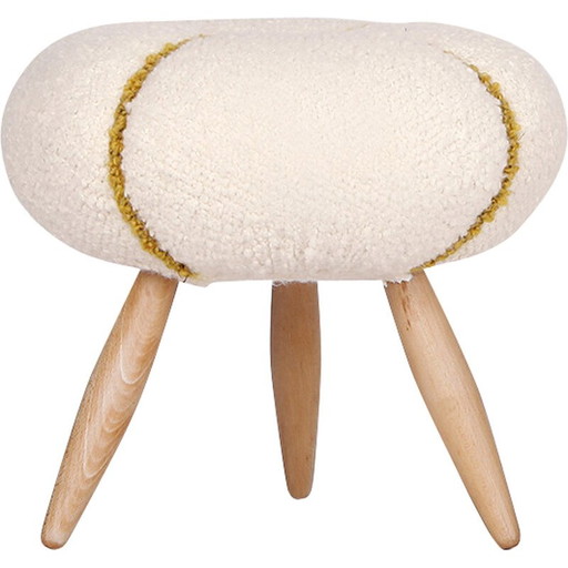 Vintage boucle ottoman by Uluv, Czech Republic 1960s