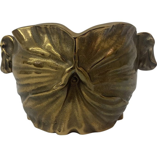 Maceta modernista vintage de bronce, años 30