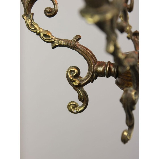 Image 1 of Vintage pendant lamp in gilded and patinated bronze