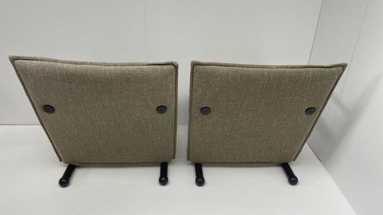 Image 1 of 2 x Arflex T-Line armchairs taupe fabric design Burkhard Vogtherr