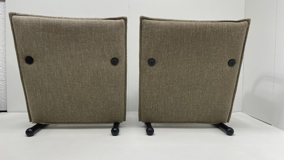 Image 1 of 2 x Arflex T-Line armchairs taupe fabric design Burkhard Vogtherr