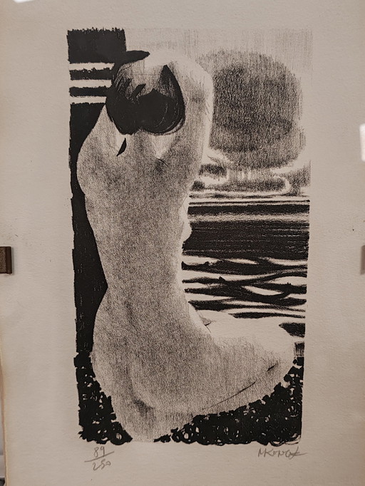 Michel King (1930) Nude. Lithograph