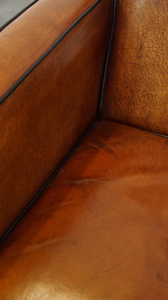 Image 1 of Sheep Leather Art Deco Design Armchair