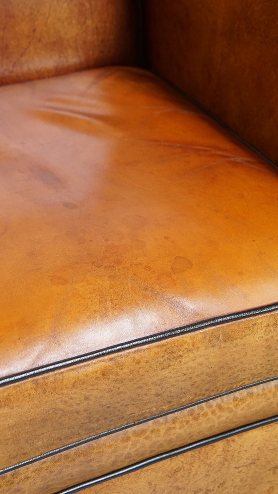 Image 1 of Sheep Leather Art Deco Design Armchair