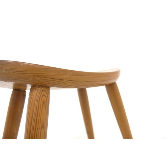 Image 1 of Vintage pine stool, Sweden 1960s