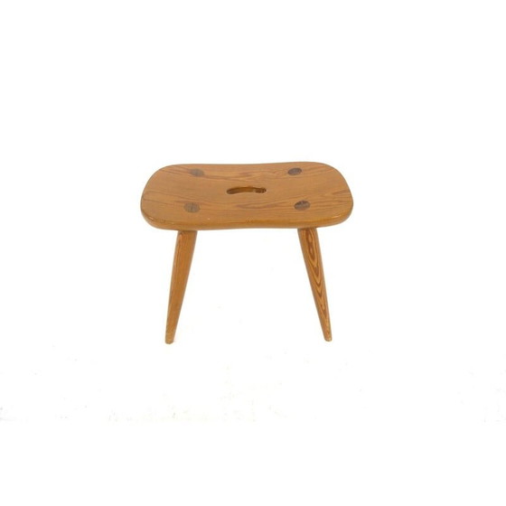 Image 1 of Vintage pine stool, Sweden 1960s