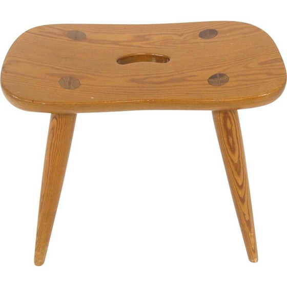 Image 1 of Vintage pine stool, Sweden 1960s
