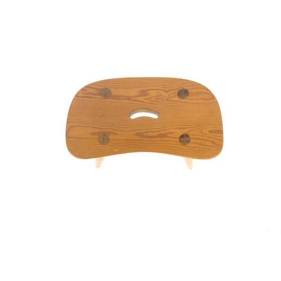 Image 1 of Vintage pine stool, Sweden 1960s