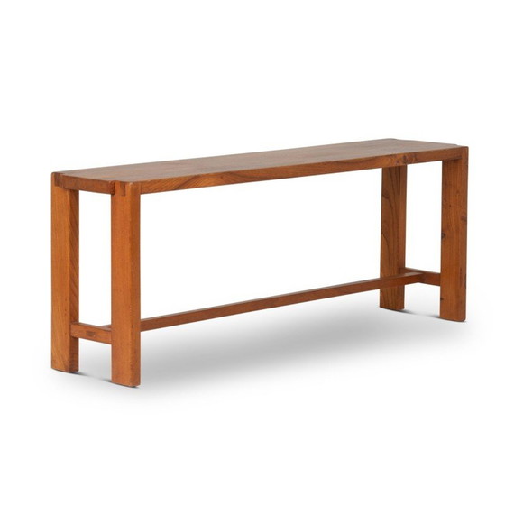 Image 1 of Vintage elmwood bench by Pierre Chapo, 1970