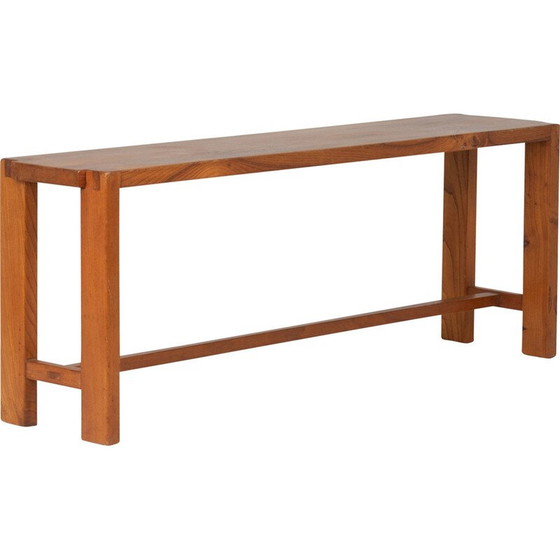 Image 1 of Vintage elmwood bench by Pierre Chapo, 1970