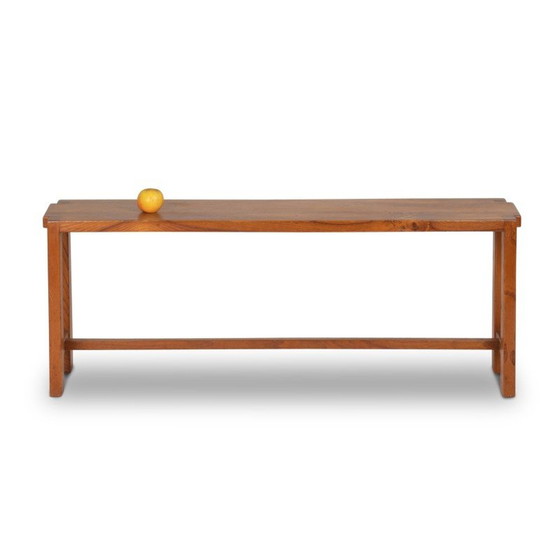 Image 1 of Vintage elmwood bench by Pierre Chapo, 1970