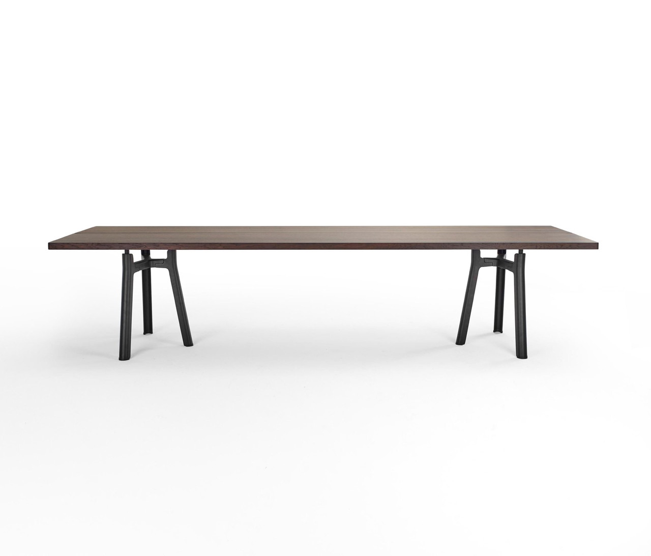Nueva mesa de caballete Arco 105 x 280 cm Roble ahumado oscuro