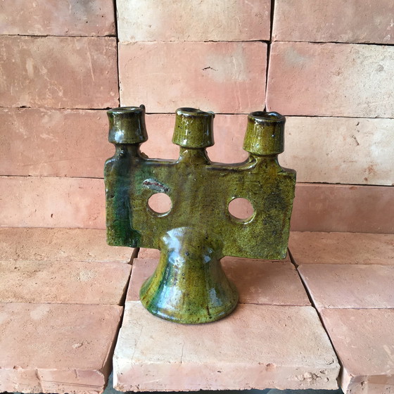 Image 1 of Tamegroute Pottery Candlestick