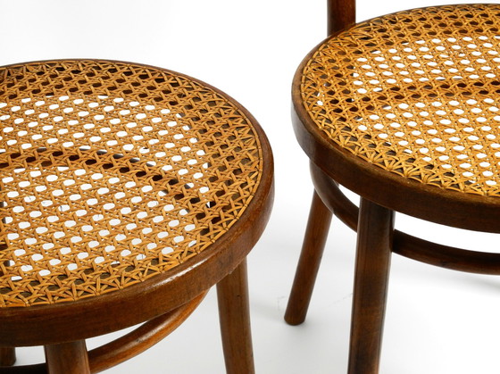 Image 1 of Two Original 1930S Coffee House Chairs Made Of Bentwood With Cane Weave By Zpm Radomsko Poland, A Former Thonet Factory