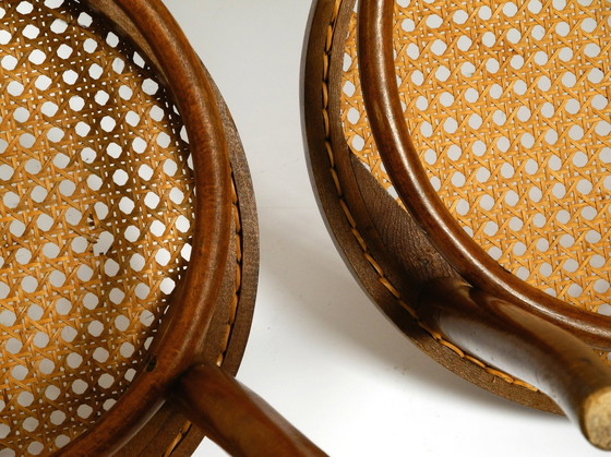 Image 1 of Two Original 1930S Coffee House Chairs Made Of Bentwood With Cane Weave By Zpm Radomsko Poland, A Former Thonet Factory