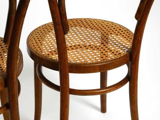 Image 1 of Two Original 1930S Coffee House Chairs Made Of Bentwood With Cane Weave By Zpm Radomsko Poland, A Former Thonet Factory