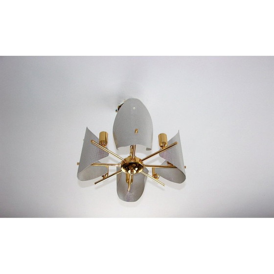 Image 1 of Lampadario vintage in alluminio e ottone, anni '70