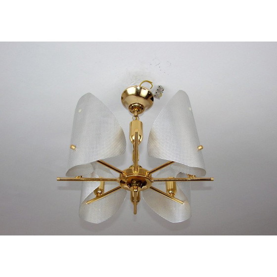 Image 1 of Lampadario vintage in alluminio e ottone, anni '70